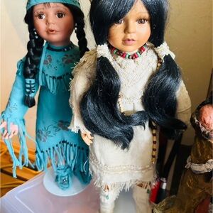 Cultural Heritage Doll Set with Black Hair and Cream Outfit